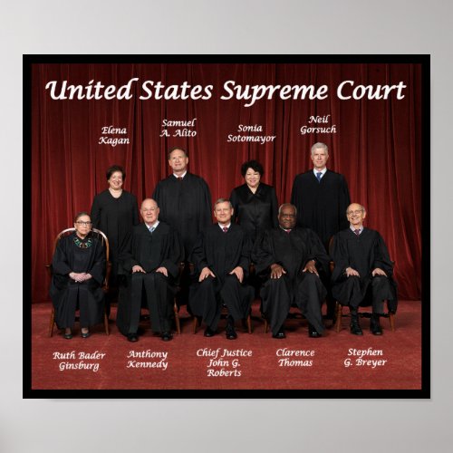 United States Supreme Court Justices Poster