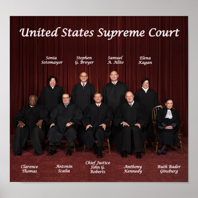 United States Supreme Court Justices Poster (Front)