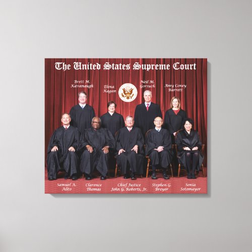 United States Supreme Court Justices  Seal 2021 C Canvas Print