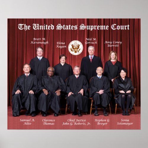 United States Supreme Court Justices  Seal 2021 Poster