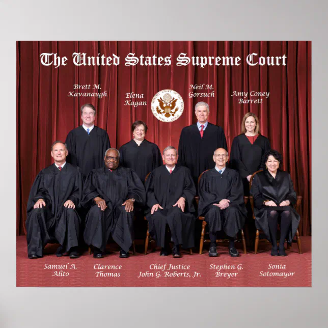 United States Supreme Court Justices Seal 2021 Poster Zazzle