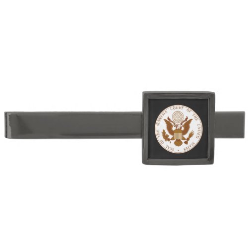 United States Supreme Court Seal Gunmetal Finish Tie Bar