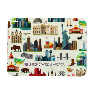 United States Symbols Pattern Magnet