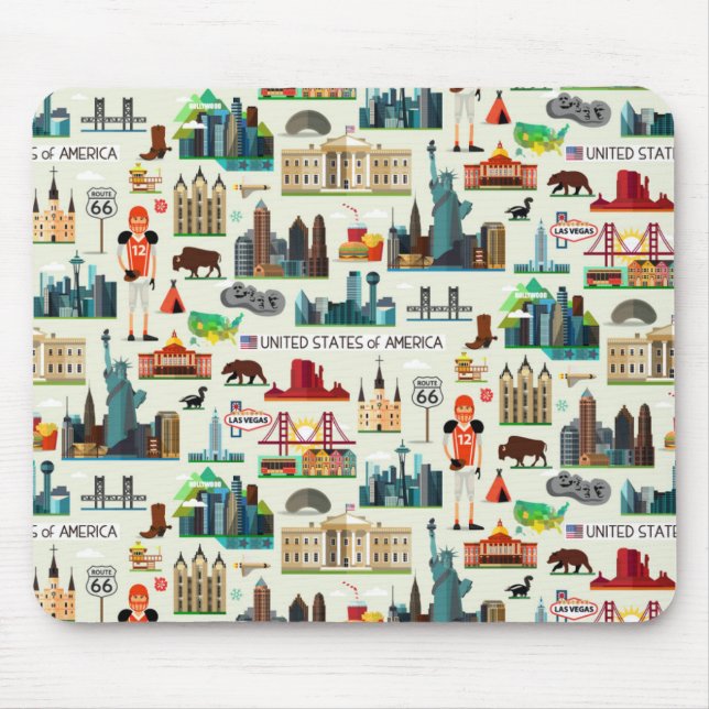 United States Symbols Pattern Mouse Pad (Front)