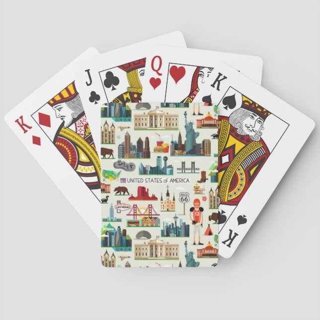 United States Symbols Pattern Poker Cards (Back)