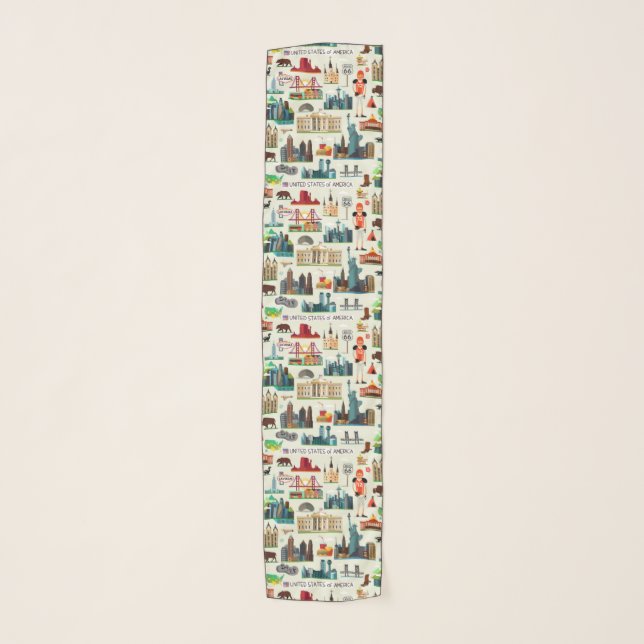 United States Symbols Pattern Scarf (Front)