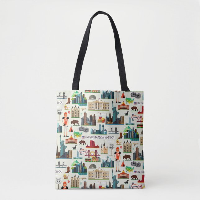 United States Symbols Pattern Tote Bag (Front)