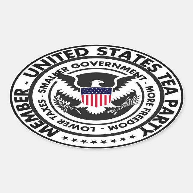 United States Tea Party Oval Sticker (Front)