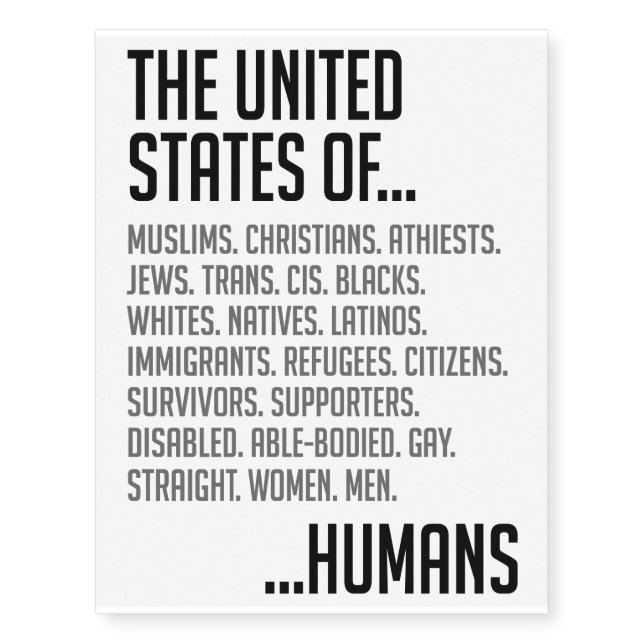 United States Temporary Tattoos (Front)