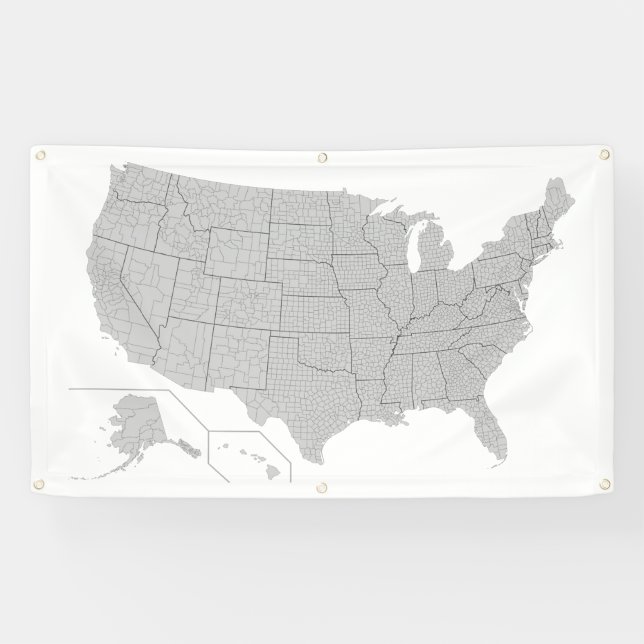 United States tracking county Map Banner (Horizontal)