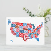 United States Typography Text Map (Standing Front)