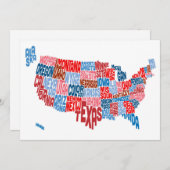 United States Typography Text Map (Front/Back)