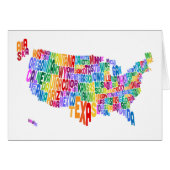 United States Typography Text Map (Front Horizontal)