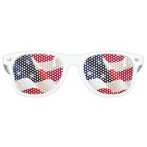 United States undulating flag Retro Sunglasses