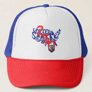 United States USA America 250 Map and Eagle Trucker Hat