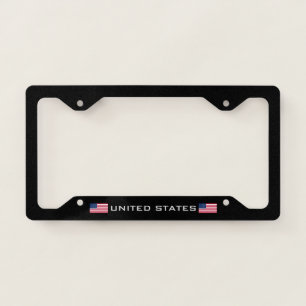 United States USA Flag black license plate frame