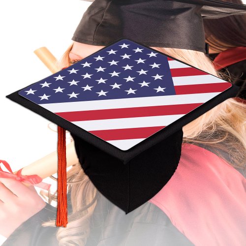 United States  USA Flag _ Students University Graduation Cap Topper