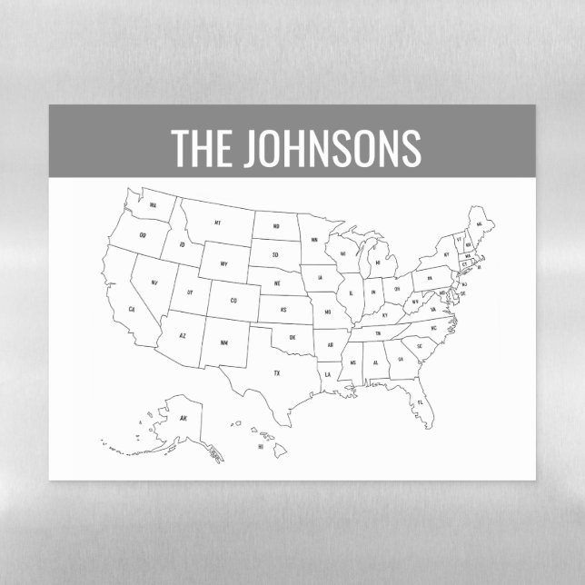 United States USA Travel Map Mark your Travels Magnetic Dry Erase Sheet (Horizontal)
