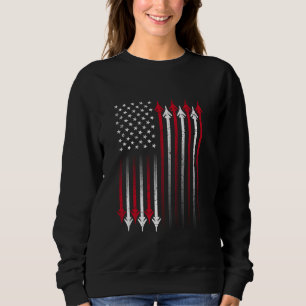 United States USA US Vintage America Flag Fighter Sweatshirt