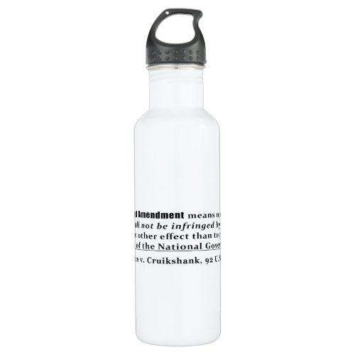 United States v Cruikshank 92 US 542 1875 Water Bottle