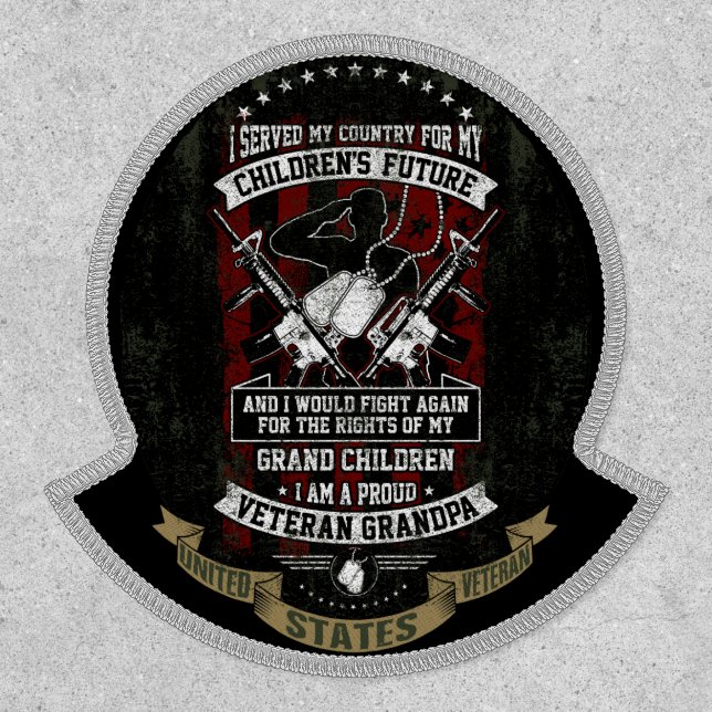 United States Veteran - Proud Veteran Grandpa Patch (Front)