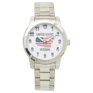 United States Veteran Silver Bracelet Watch