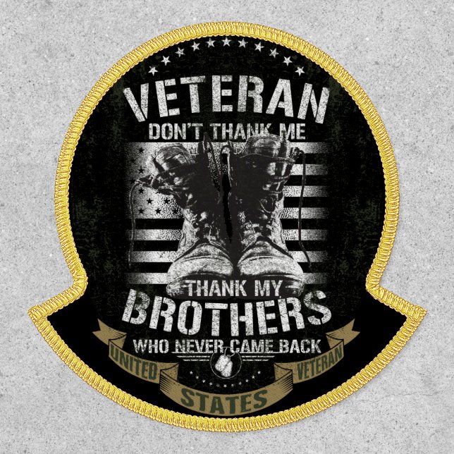 United States Veteran Thank My Brothers Patch (Front)