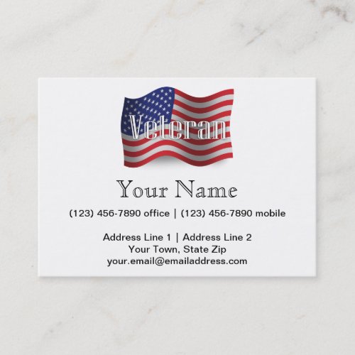United States Veteran Waving Flag Business Card