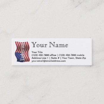 United States Veteran Waving Flag Mini Business Card by representshop at Zazzle