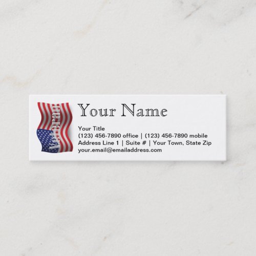 United States Veteran Waving Flag Mini Business Card