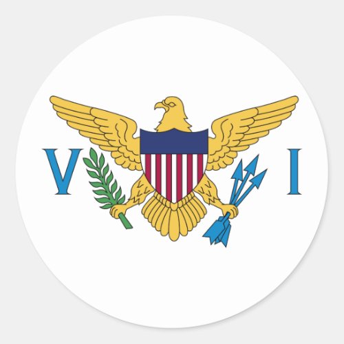 United States Virgin Islands Flag Classic Round Sticker