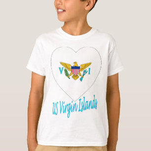 United States Virgin Islands Flag Heart T-Shirt