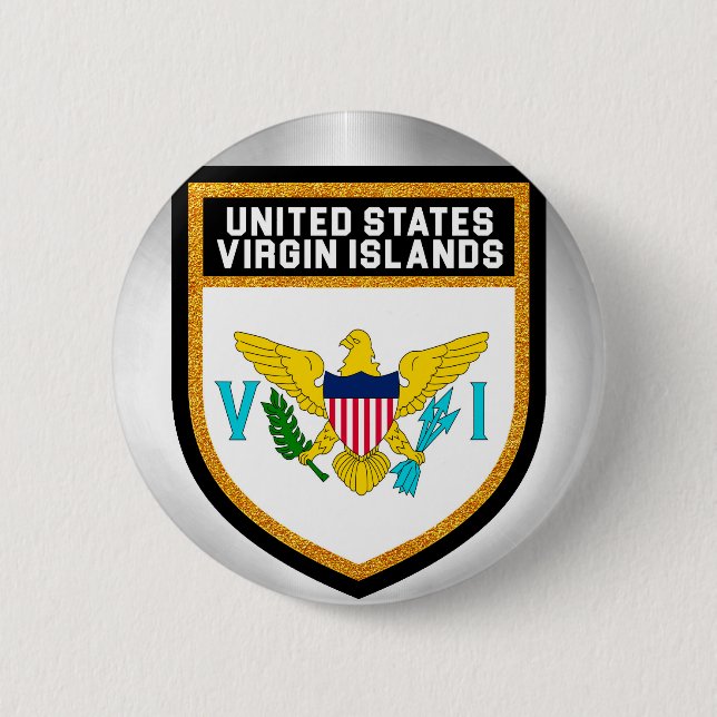 United States Virgin Islands Flag Pinback Button (Front)