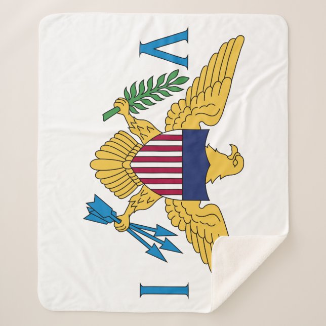 United States Virgin Islands Flag Sherpa Blanket (Front)