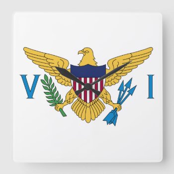 United States Virgin Islands Flag Square Wall Clock by FlagGallery at Zazzle