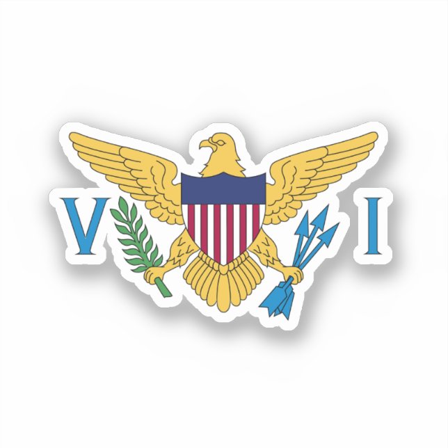 United States Virgin Islands Flag Sticker (Front)