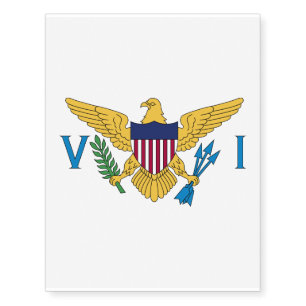 United States Virgin Islands Flag Temporary Tattoos