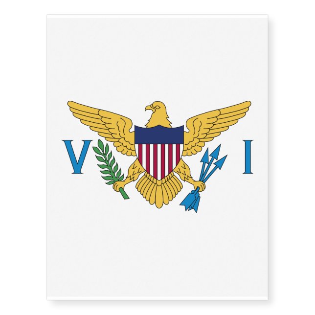 United States Virgin Islands Flag Temporary Tattoos (Front)
