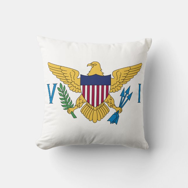 United States Virgin Islands Flag Throw Pillow (Front)