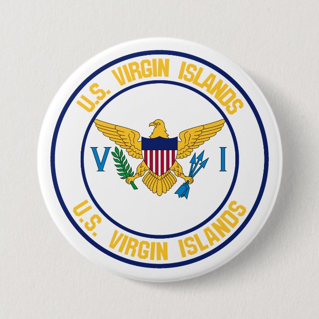 United States Virgin Islands Round Emblem Button (Front)