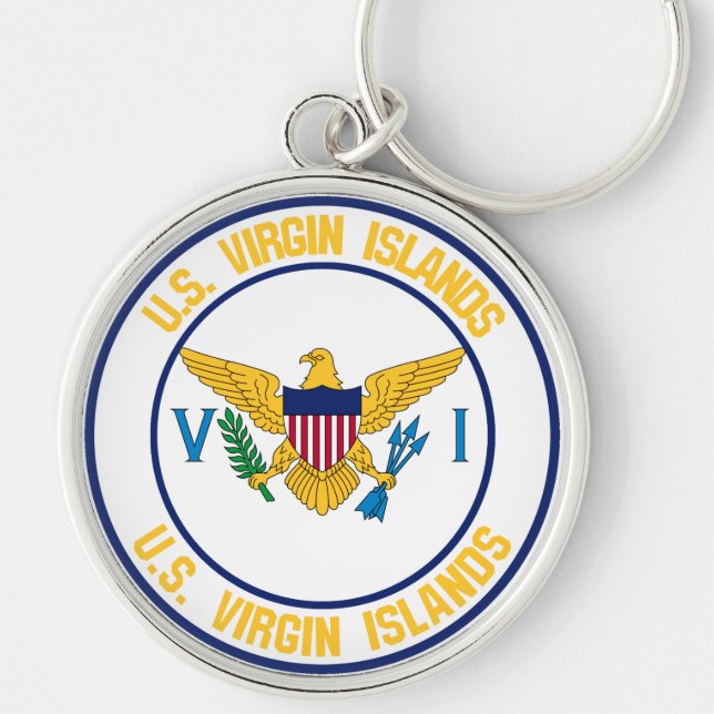 United States Virgin Islands Round Emblem Keychain (Front)