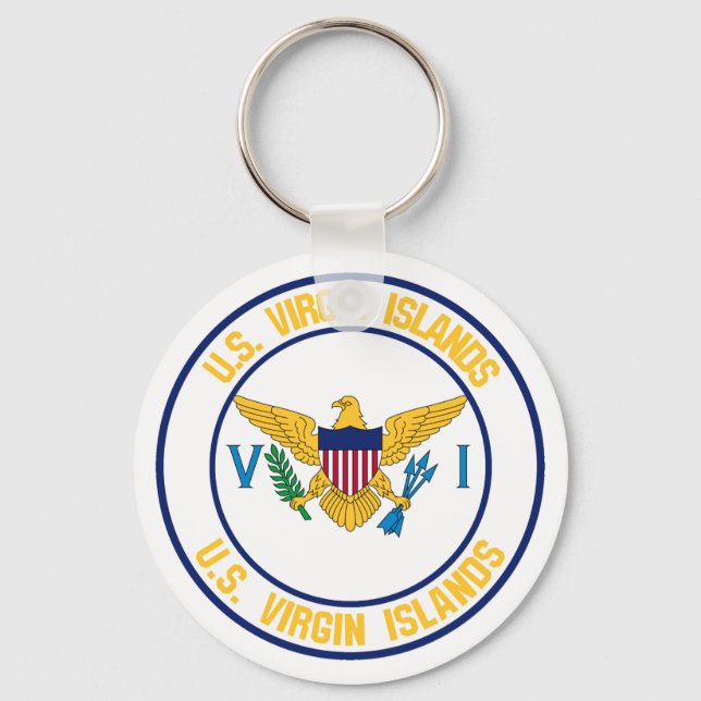 United States Virgin Islands Round Emblem Keychain (Front)
