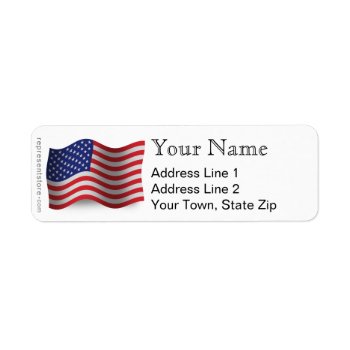 United States Waving Flag Label by representshop at Zazzle