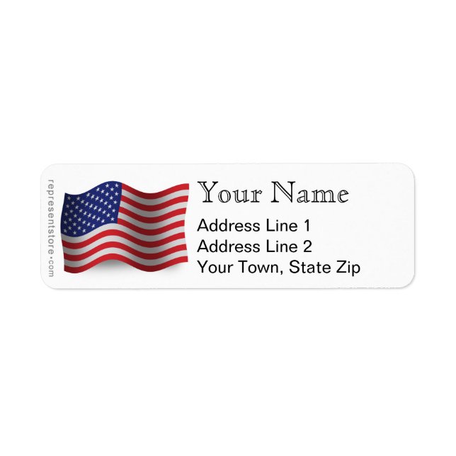 United States Waving Flag Label (Front)