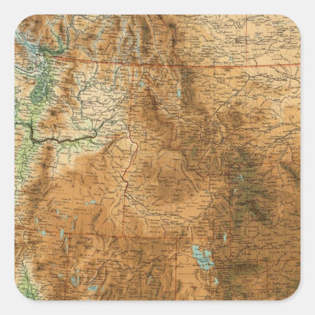 United States western section Square Sticker (Front)