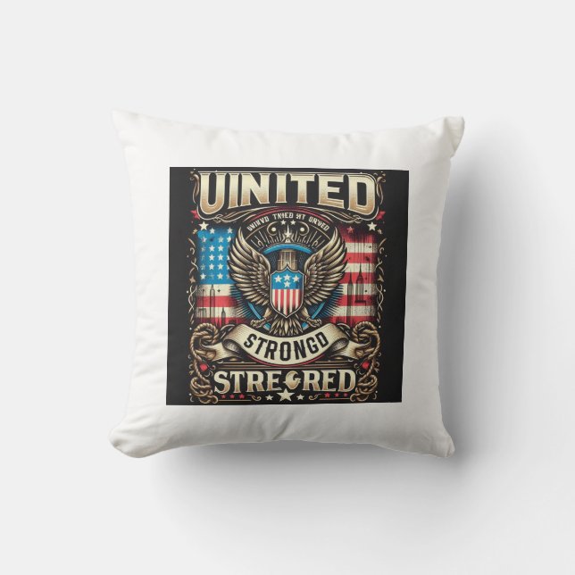 United Strong Proud Throw Pillow (Front)