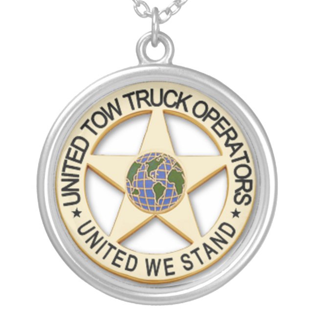 UNITED TOW TRUCK OPERATORS SILVER PLATED NECKLACE (Front)