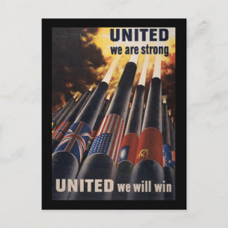 United We Are Strong United We Will Win Postcard