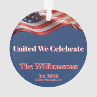 United We Celebrate • 1776–2026 Family Keepsake Ornament