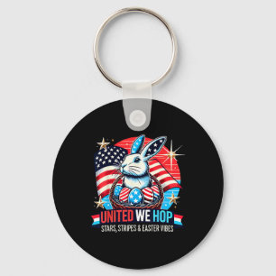 United We Hop – Patriotic Easter Bunny Usa Pride Keychain